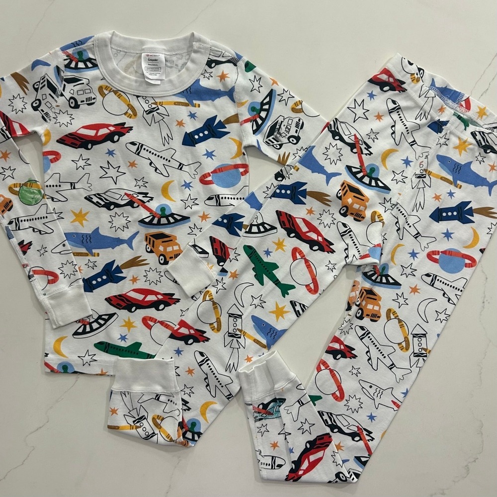 Hanna Andersson Crayola Color Your Dreams Pajama Set Size 6-7